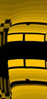 Abstract yellow and black striped wallpaper for mobile phone.