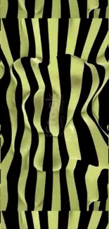 Yellow and black abstract zebra stripe wallpaper with wavy lines.