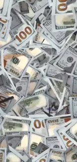 Scattered US dollar bills creating a rich wallpaper aesthetic.