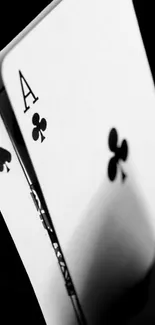 Ace and Jack of Clubs, stylish black and white mobile wallpaper.