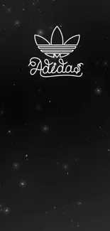 Adidas logo on a dark galaxy-inspired background wallpaper.