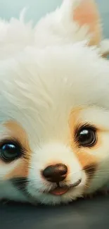 Adorable fluffy animal with big eyes and soft fur, perfect for mobile wallpaper.