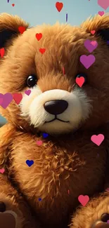 Cute fluffy teddy bear mobile wallpaper
