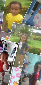 Adorable kids photo collage with colorful, lively design.