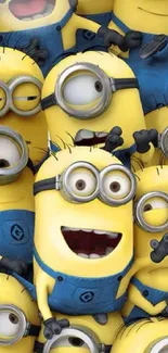 Bright yellow Minions wallpaper for mobile.