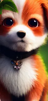 Adorable cartoon puppy with large eyes.