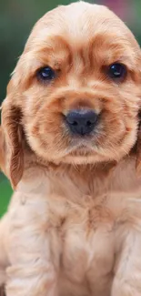 Adorable golden brown puppy mobile wallpaper