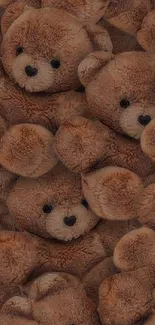 Soft brown teddy bear pattern wallpaper