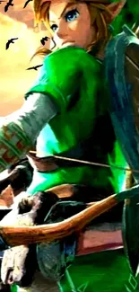 Fantasy game art with an adventurous character in green attire.