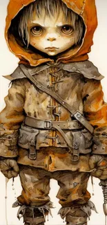 Steampunk character with earthy tones in a creative digital art style.