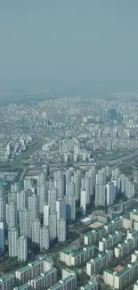 Aerial view of a bustling city skyline.