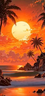 Afterglow Sunset Orange Live Wallpaper