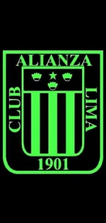 Alianza Lima logo in neon green on black background.