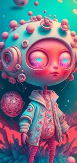 A whimsical alien character with vibrant colors in a fantasy digital art style.