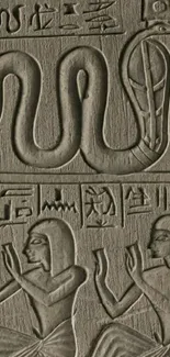 Ancient Egyptian relief art with hieroglyphics.