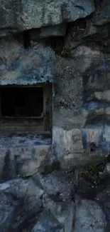 Mysterious ancient stone structure with windows