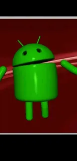 Android robot on a red background wallpaper.