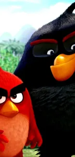 Colorful Angry Birds wallpaper featuring Red and Bomb.