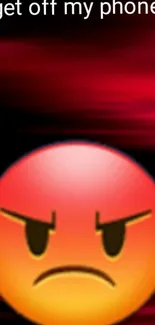 Angry emoji with red gradient background wallpaper.