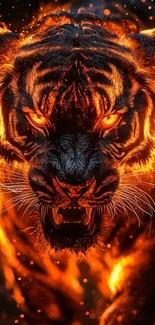 Angry Fire Tiger Live Wallpaper