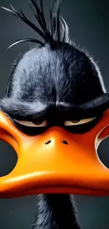 Animated duck character with orange beak