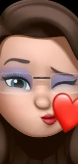 Animated avatar winking with a red heart-shaped emoji.