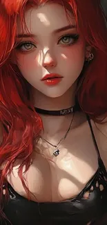 Captivating anime art of redhead character.