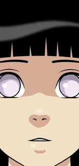 Close-up of an anime character with expressive eyes.