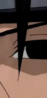 Close-up of anime character's eye in stylish art design.