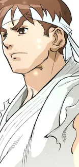 Anime character with headband and white outfit.