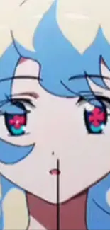 Anime character with blue and blonde hair.