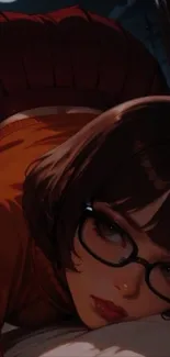 Stylish anime character with glasses in a trendy pose.