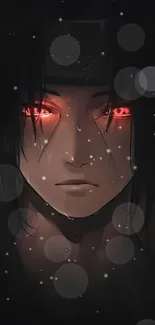 Anime character with red eyes and dark background wallpaper.