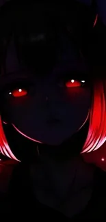 Dark anime character with glowing red eyes wallpaper.