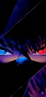 Anime wallpaper with striking dual-colored eyes.