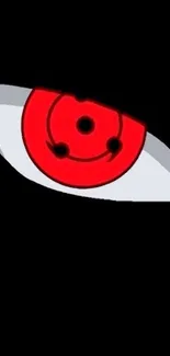 Anime eye with red design on black background wallpaper.