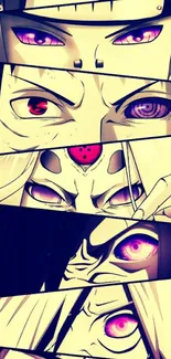 Anime eyes wallpaper with vibrant purple tones.