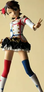 Cheerful anime character figurine in a vibrant pose.