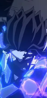 Anime character with electric blue lightning effects.