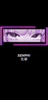 Anime with neon effect and Senpai text.