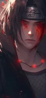 Anime character with glowing red eyes