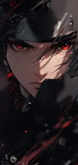 Anime warrior wallpaper with intense eyes and dark theme.