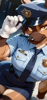 Anthro police fox in uniform wallpaper.