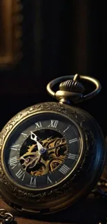 Intricate antique pocket watch design wallpaper.