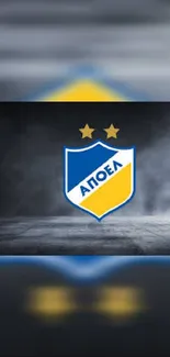 APOEL club emblem on dark background wallpaper.