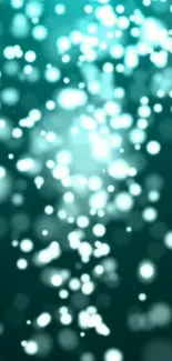 Aqua bokeh mobile wallpaper with glowing abstract circles.