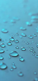 Serene aqua blue wallpaper with dewdrops.