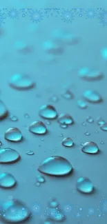 Aqua droplets on a smooth surface with a blue hue.