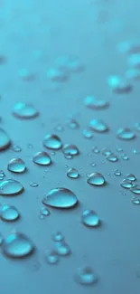 Aqua droplets on a surface creating a calm and serene mobile wallpaper design.