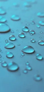 Aqua droplets on a glass surface close-up wallpaper.